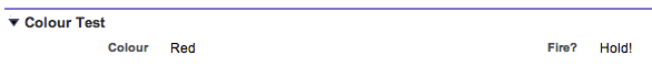 Input of "Red" produces output of "Hold!"